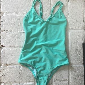 Forever 21 light teal one piece swimsuit